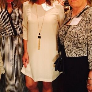 Cream sheath dress